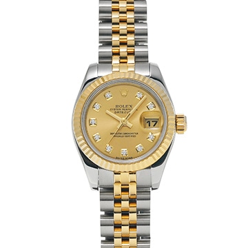 ロレックス デイトジャスト 179173G シャンパン/ダイヤモンド レディース 時計 【中古】【wristwatch】