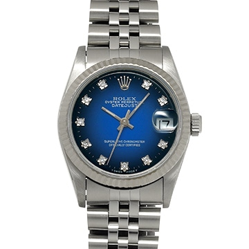 ロレックス デイトジャスト 68274G ブルー/ダイヤモンド ユニセックス 時計 【中古】【wristwatch】
