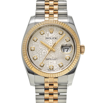 ロレックス デイトジャスト 36 116233G シルバーコンピュータ/ダイヤモンド メンズ 時計 【中古】【wristwatch】