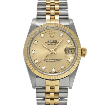 ロレックス デイトジャスト 68273G シャンパン/ダイヤモンド ユニセックス 時計 【中古】【wristwatch】