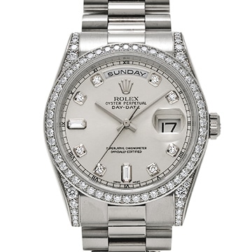 ロレックス デイデイト 36 118389A シルバー/ダイヤモンド メンズ 時計 【中古】【wristwatch】