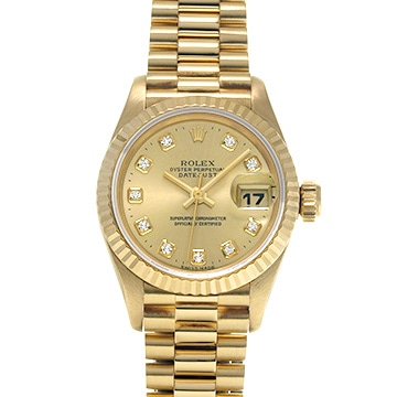 ロレックス デイトジャスト 69178G シャンパン/ダイヤモンド レディース 時計 【中古】【wristwatch】