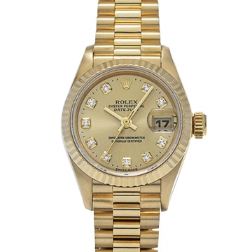 ロレックス デイトジャスト 69178G シャンパン/ダイヤモンド レディース 時計 【中古】【wristwatch】