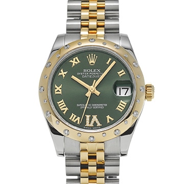ロレックス デイトジャスト 31 178343 グリーン/ダイヤモンド ユニセックス 時計 【中古】【wristwatch】