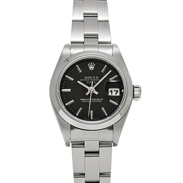ロレックス オイスター パーペチュアル デイト 79160 ブラック レディース 時計 【中古】【wristwatch】