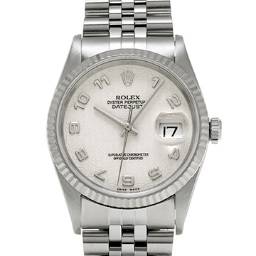 ロレックス デイトジャスト 16234 アイボリーコンピュータ メンズ 時計 【中古】【wristwatch】