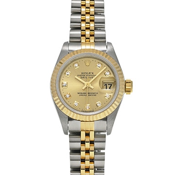 ロレックス デイトジャスト 26 69173G シャンパン/ダイヤモンド レディース 時計 【中古】【wristwatch】