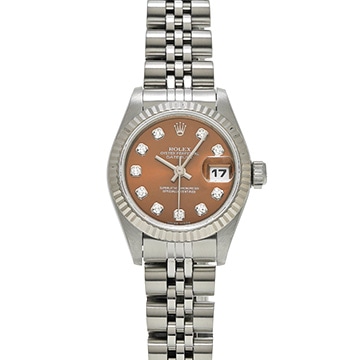 ロレックス デイトジャスト 26 69174G ブラウン/ダイヤモンド レディース 時計 【中古】【wristwatch】