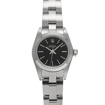 ロレックス オイスターパーペチュアル 76080 ブラック レディース 時計 【中古】【wristwatch】