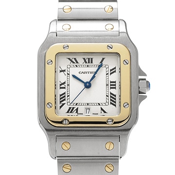 カルティエ サントス ガルベ LM W20011C4 アイボリー レディース 時計 【中古】【wristwatch】