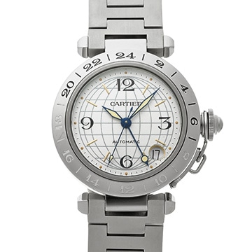 カルティエ パシャC メリディアン GMT W31029M7 シルバー ユニセックス 時計 【中古】【wristwatch】