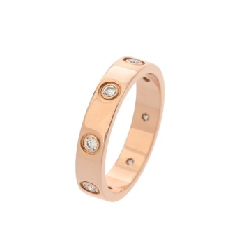 カルティエ ミニラブリング #51 8Pダイヤ ゴールド K18ピンクゴールド PG レディース ジュエリー 【中古】【jewelry】
