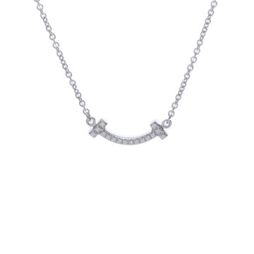ティファニー Tスマイル ネックレス ミニ シルバー K18ホワイトゴールド WG レディース ジュエリー 【中古】【jewelry】