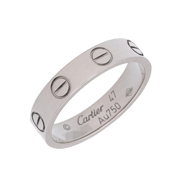 カルティエ ミニラブリング #47 シルバー K18ホワイトゴールド WG レディース ジュエリー 【中古】【jewelry】