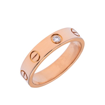 カルティエ ミニラブリング #48 1Pダイヤ ゴールド K18ピンクゴールド PG レディース ジュエリー 【中古】【jewelry】