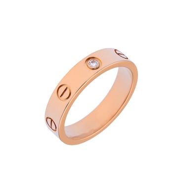カルティエ ミニラブリング #50 1Pダイヤ ゴールド K18ピンクゴールド PG レディース ジュエリー 【中古】【jewelry】