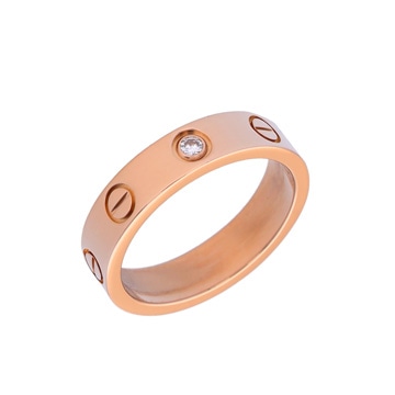 カルティエ ミニラブリング #47 1Pダイヤ ゴールド K18ピンクゴールド PG レディース ジュエリー 【中古】【jewelry】