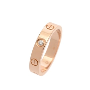 カルティエ ミニラブリング #51 1Pダイヤ ゴールド K18ピンクゴールド PG レディース ジュエリー 【中古】【jewelry】