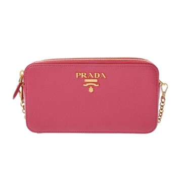 プラダ チェーンウォレット  ピンク 1DH010 サフィアーノレザー レディース バッグ 【中古】【bag】