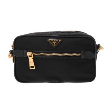 プラダ ショルダーバッグ ブラック BT0773 サフィアーノレザー/ナイロン レディース バッグ 【中古】【bag】