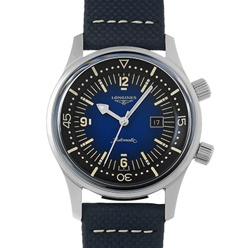 ロンジン レジェンドダイバーデイト L3.374.4.90.2 ブルー メンズ 時計 【中古】【wristwatch】
