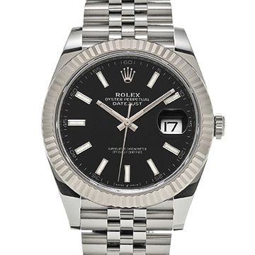 ロレックス デイトジャスト 41 126334 ブライトブラック メンズ 時計 【中古】【wristwatch】