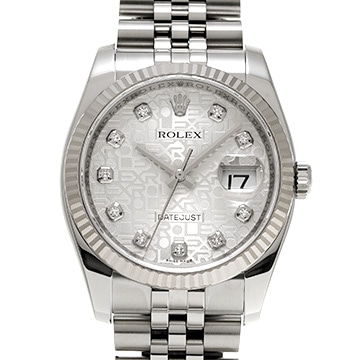 ロレックス デイトジャスト 36 116234G シルバーコンピュータ/ダイヤモンド メンズ 時計 【中古】【wristwatch】