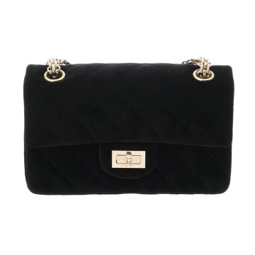シャネル マトラッセ 2.55 ミニ ハンドバッグ ブラック AS0874 ベロア レディース バッグ 【中古】【bag】