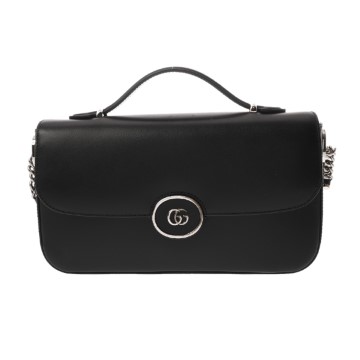 グッチ プチGG スモール ショルダーバッグ ブラック 739721 レザー レディース バッグ 【中古】【bag】