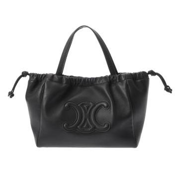セリーヌ スモール カバ ドローストリング グレー 111013DU3 キュイルトリンオフ レディース バッグ 【中古】【bag】