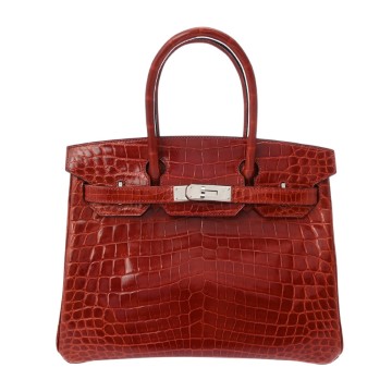 エルメス バーキン 30 ルージュアッシュ ニロティカスリセ レディース バッグ 【中古】【bag】