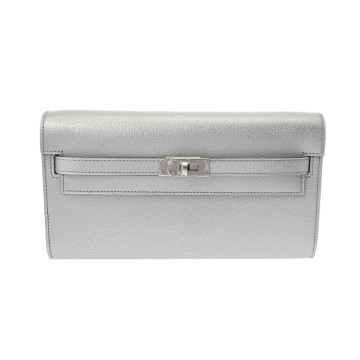 エルメス ケリーウォレット ロングトゥーゴー アルジャン シェーブルシャムキラ ユニセックス バッグ 【新品】【bag】