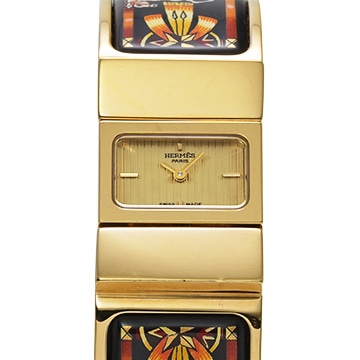 エルメス ロケ L01.201 シャンパン レディース 時計 【中古】【wristwatch】