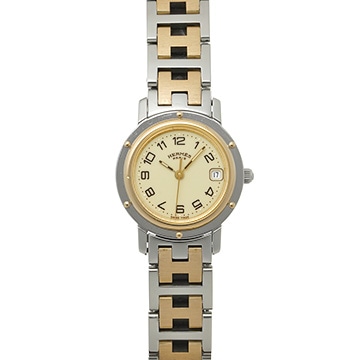 エルメス クリッパー CL4.220 アイボリー レディース 時計 【中古】【wristwatch】