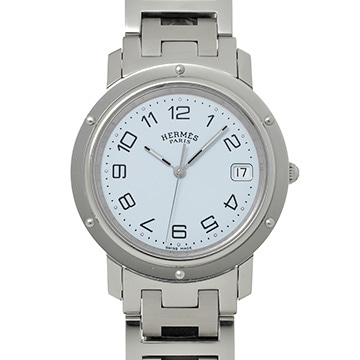 エルメス クリッパー CL6.710 ホワイト メンズ 時計 【中古】【wristwatch】
