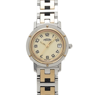 エルメス クリッパー CL4.220 アイボリー レディース 時計 【中古】【wristwatch】