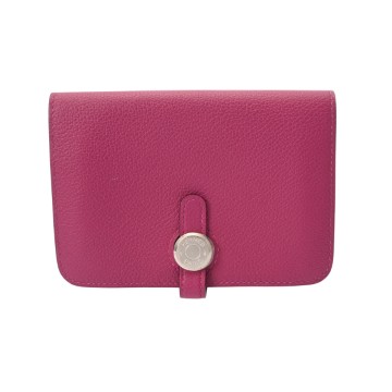 エルメス ドゴン コンパクト ローズパープル トゴ ユニセックス 財布 【中古】【purse】