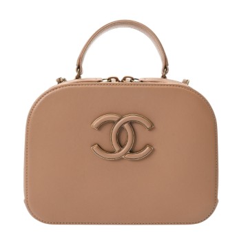 シャネル ヴァニティケース ベージュ カーフスキン レディース バッグ 【中古】【bag】