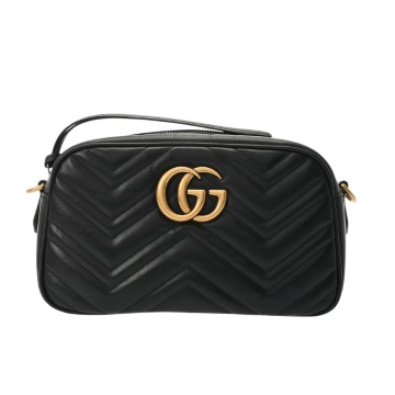 グッチ GGマーモント スモール カメラバッグ ブラック 447632 キルティングレザー レディース バッグ 【中古】【bag】