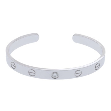 カルティエ ラブオープンブレスレット #16 1PD シルバー K18ホワイトゴールド WG レディース ジュエリー 【中古】【jewelry】