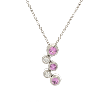 ティファニー バブルネックレス 3PPS 2PD シルバー Pt950プラチナ レディース ジュエリー 【中古】【jewelry】