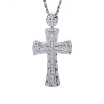 ノンブル ゆきざき ヨビコ クロス ネックレス シルバー K18ホワイトゴールド WG レディース ジュエリー 【中古】【jewelry】