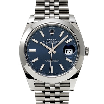 ロレックス デイトジャスト 41 126300 ブライトブルー メンズ 時計 【中古】【wristwatch】