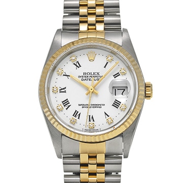 ロレックス デイトジャスト 36 16233G ホワイト/ダイヤモンド メンズ 時計 【中古】【wristwatch】