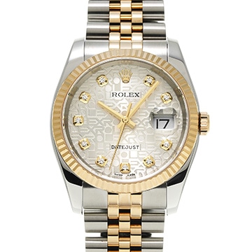 ロレックス デイトジャスト 36 116233G シルバーコンピュータ/ダイヤモンド メンズ 時計 【中古】【wristwatch】