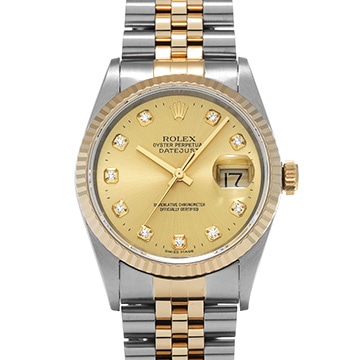 ロレックス デイトジャスト 16233G シャンパン/ダイヤモンド メンズ 時計 【中古】【wristwatch】