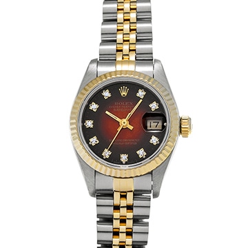 ロレックス デイトジャスト 69173G チェリー・グラデーション/ダイヤモンド レディース 時計 【中古】【wristwatch】