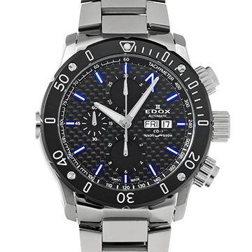 エドックス クロノ オフショア1 クロノグラフ 01122-3M-NIBU6 ブラック メンズ 時計 【中古】【wristwatch】