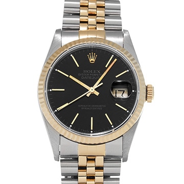 ロレックス デイトジャスト 16233 ブラック メンズ 時計 【中古】【wristwatch】