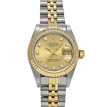 ロレックス デイトジャスト 69173G シャンパン/ダイヤモンド レディース 時計 【中古】【wristwatch】